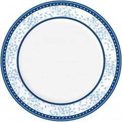 Prato Raso 25cm Capri Secret Garden Azul Porcelana Germer